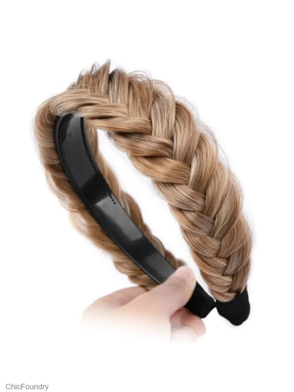 Wide Braided Headband for Women - Fashion Hair Accessory - Synthetic Fiber -